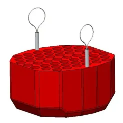 Adaptateur pour tube 5 / 7 ml fond rond - Ø 13 x 75 / 100 mm - pour nacelle B1L - lot de 4