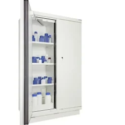 Armoire antifeu 90 minutes haute 2 portes 2 compartiments équipés de 2 caillebotis