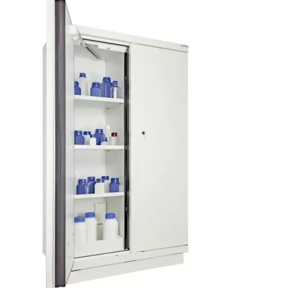 Armoire antifeu 90 minutes haute 2 portes 2 compartiments équipés de 2 caillebotis