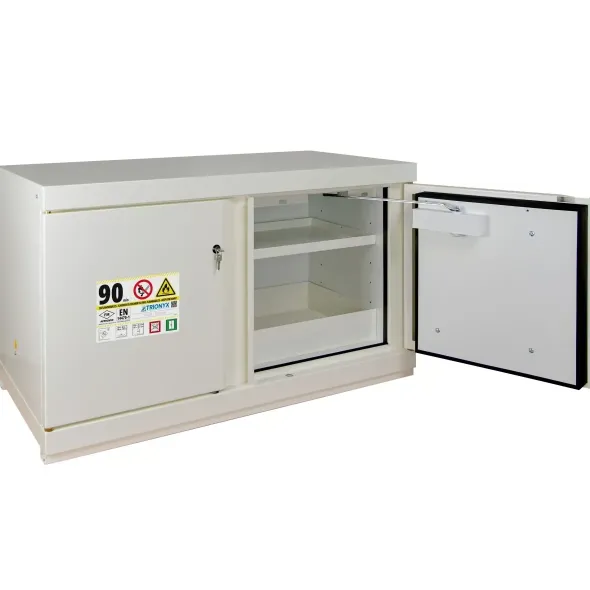 Armoire antifeu 90 minutes multirisque sous paillasse 2 portes - 2 compartiments - série 790+M