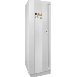 Armoire Haute, Anti-Feu 90 Minutes, Porte Simple Pliante 3 Étagères, 1 Bac De Rétention