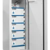 Armoire 90 Minutes 1 Porte Haute, 1 extincteur 5 Casiers Avec Prise , Fermeture digicode - blanche