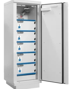 Armoire 90 Minutes 1 Porte Haute, 1 extincteur 5 Casiers Avec Prise , Fermeture digicode - blanche