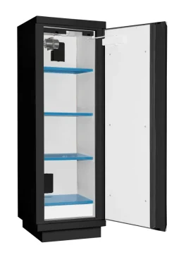 Armoire 90 Minutes 1 Porte Haute, 2 étagères 1 extincteur - noire