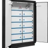 Armoire 90 Minutes 2 Portes Hautes, 2 extincteurs 10 Casiers Avec Prise , Fermeture à clef - noire