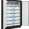 Armoire 90 Minutes 2 Portes Hautes, 2 extincteurs 10 Casiers Avec Prise , Fermeture digicode - noire