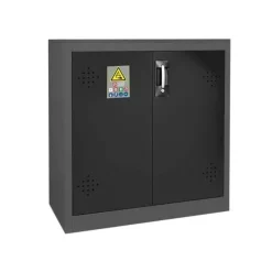 Armoire Simple Paroi Comptoir 2 Portes, 2 étagères à Équiper de Racks Électriques Coloris noir