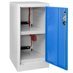 Armoire Simple Paroi Comptoir 1 Porte, 2 étagères 2 Racks , 1 Détecteur Wifi, Coloris Bleu