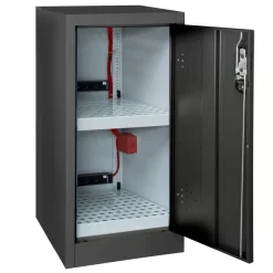 Armoire Simple Paroi Comptoir 1 Porte, 2 étagères 2 Racks , 1 Détecteur Wifi, Coloris Noir