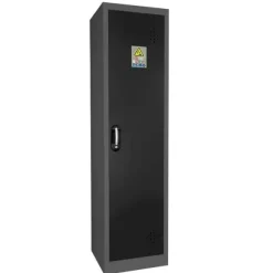 Armoire Simple Paroi Haute 1 Porte, 4 étagères à Équiper de Racks Électriques Coloris noir