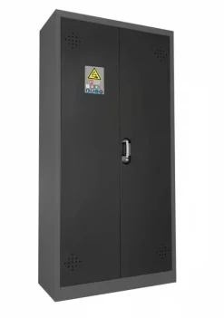 Armoire Simple Paroi Haute 2 Portes, 4 étagères à Équiper de Racks Électriques Coloris noir