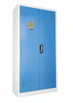 Armoire Simple Paroi Haute 2 Portes, 4 étagères à Équiper de Racks Électriques Coloris Bleu