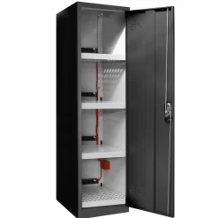 Armoire Simple Paroi 1 Porte Haute, 4 étagères 4 Racks , 1 Détecteur Wifi, Coloris Noir