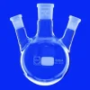 Ballon fond rond tricol oblique 100 ml col central 29/32 NS col latéral 19/26 NS Ø ext85 mm