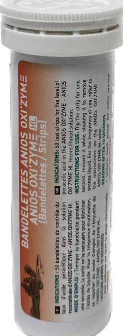 Bandelette de contrôle du taux d acide peracétique Anios OXI'ZYME - 1 carton de 1 boîte de 50-