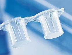 Barette 4 inserts divisible en ps stérile membrane en pc avec pore 0,4 µm hauteur 9 mm avec canaux speciaux x 12
