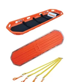 Barquette de sauvetage monobloc Corben - 280 kg - orange - treuillable - 3 sangles de maintien 2 parties, cale-pieds,
