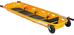 Barquette de sauvetage 2 parties Dakar - 160 kg - 2 roues - 3 sangles orange de maintien 2 parties, cale-pieds, matelas