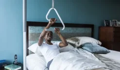 Barre d'appui verticale Healthcraft de toilettes - avec poignée tournante Superpole avec Supertrapèze