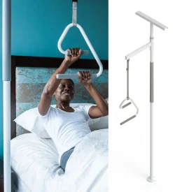 Barre d'appui verticale Healthcraft de toilettes - avec poignée tournante Superpole avec Supertrapèze