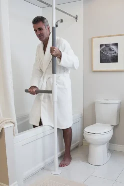 Barre d'appui verticale Healthcraft de toilettes - avec poignée tournante SuperPole bariatrique