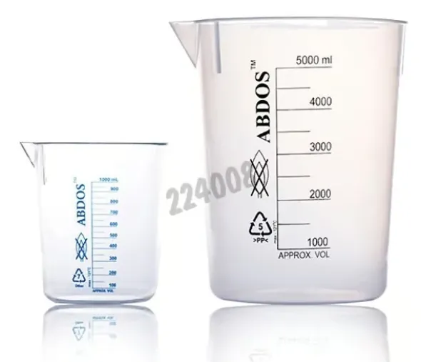 Bécher sans poignée PP 5000 ml x 2