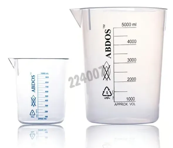 Bécher sans poignée PP 2000 ml x 4
