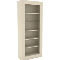 Bibliothèque Hugo - 5 étagères - l. 90 x h. 214 x pr. 32 cm- structure en hêtre massif laqué