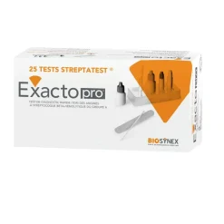 BIOSYNEX STREPTATEST - Test de diagnostic rapide des angines à Streptocoque bêta-hémolytique du Groupe A 25 bandelettes
