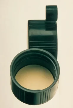 Black plastic caps solid-top PTFE-face