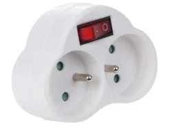 Bloc multiprise avec interrupteur 2 prises x 1