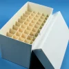 Boîte blanche carton hydrophobe longue 5 x 10 tubes 15 ml dim 122 x 237 x 128 mm