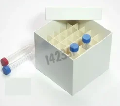 Boîte blanche carton hydrophobe 6 x 6 tubes 15 ml dim 148 x 148 x 128 mm