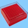 Boîte Cryobox pour stockage de 81 cryotubes 1 - 2 ml rouge x 5