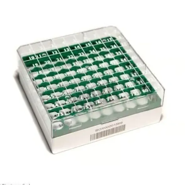 Boîte Cryogen Box 1D PC 132 x 132 x 52 mm Pour 81 Cryotubes 1,2 Et 2 ml Vert