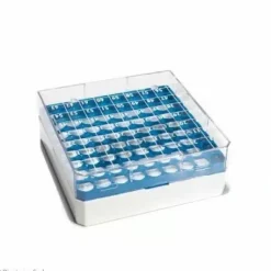 Boîte cryogen box 81 PC 132 x 132 mm pour cryotubes 1,2 et 2 ml bleu