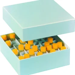 Boîte cryogénique 130 x 130 mm carton rigide h90 mm 81 x cryotubes 5 ml