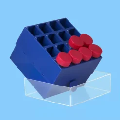 Boîte de stockage PP bleue pour 16 tubes 50 ml x 2