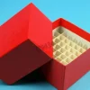 Boîte en carton hydrophobe pour 25 tubes Ø 13 mm h 50 mm 75 hauteur 75 mm rouge