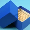 Boîte en carton hydrophobe pour 25 tubes Ø 13 mm h 50 mm 75 hauteur 75 mm bleu