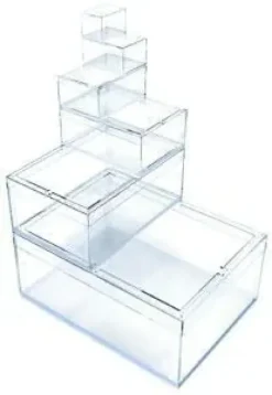Boîte PS cristal 90 x 60 xh50 mm