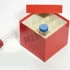 Boîte rouge carton hydrophobe 4 x 4 tubes 50 ml dim 148 x 148 x 128 mm