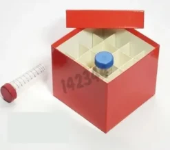 Boîte rouge carton hydrophobe 4 x 4 tubes 50 ml dim 148 x 148 x 128 mm