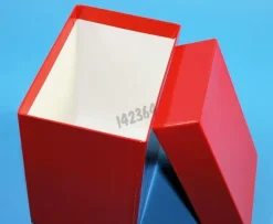 Boîte rouge carton longue sans compartiment dim 148 x 287 x 128 mm