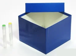 Boîte 136 x 136 mm hauteur 100 mm bleu