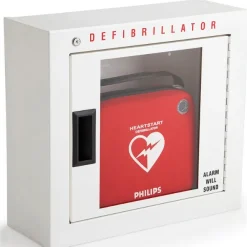 Boîtier mural métallique simple avec alarme, pour HeartStart HS1 et HeartStart FRx