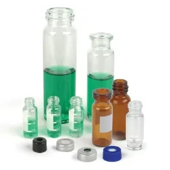 Bouchon/capsule à visser , pré-assemblé, gamme verex 8 mm septum ptfe/silicone intégré noir x 1000