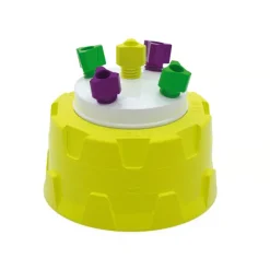 Bouchon GL45 avec 5 connexions capillaires et 15 raccords capillaires