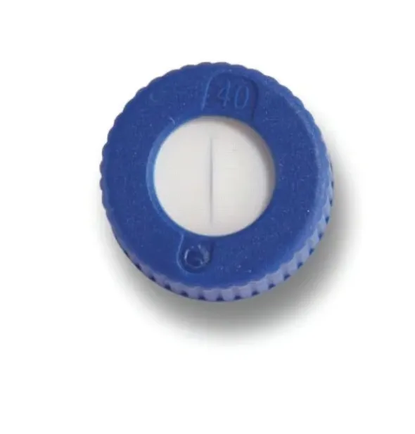 Bouchon 9 mm PP vis court bleu trou PTFE x 1000