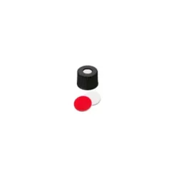 Bouchon ND8 noir en PP à visser avec septum en silicone/PTFE pré-assemblé x 100